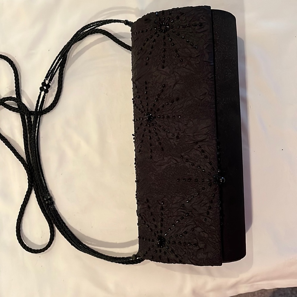 Black beaded clutch